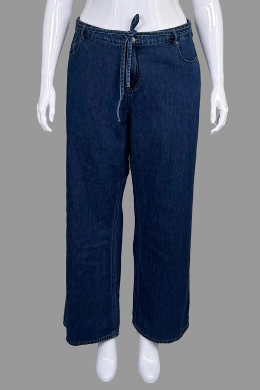 Buffalo David Bitton Wide Leg "Bree" Tie-Waist Jeans - Size 16