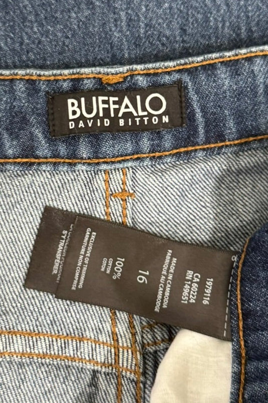 Buffalo David Bitton Wide Leg "Bree" Tie-Waist Jeans - Size 16