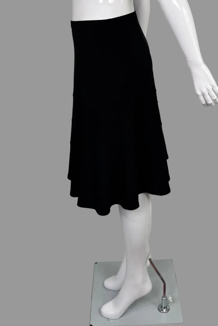 Tribal Black Stretch Flared Skirt - Size XL