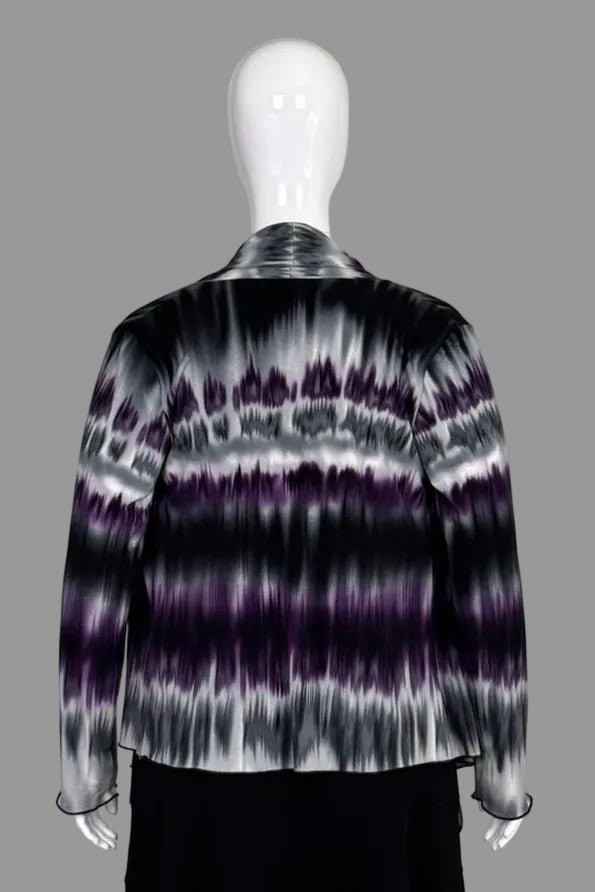 Frank Lyman Tie-Die Purple Open Cardigan - Size 14