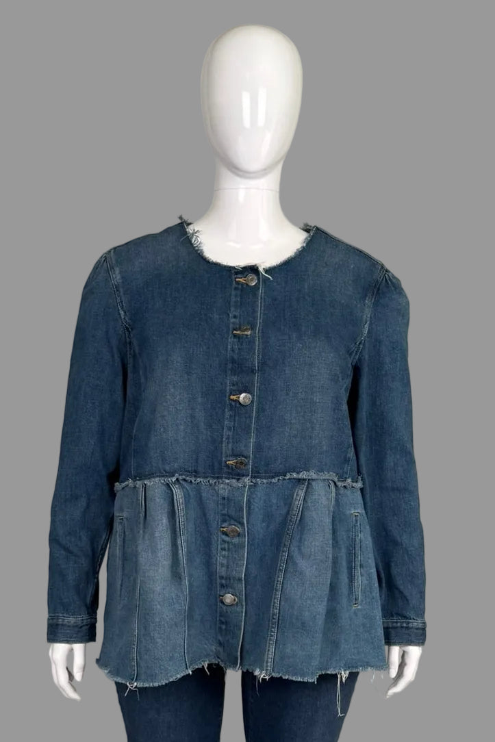 GAP Peplum Denim Jacket - Size XXL