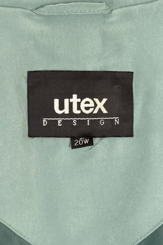 UTEX Vintage Sage Green Longline Duster Trench Coat - Size 20W