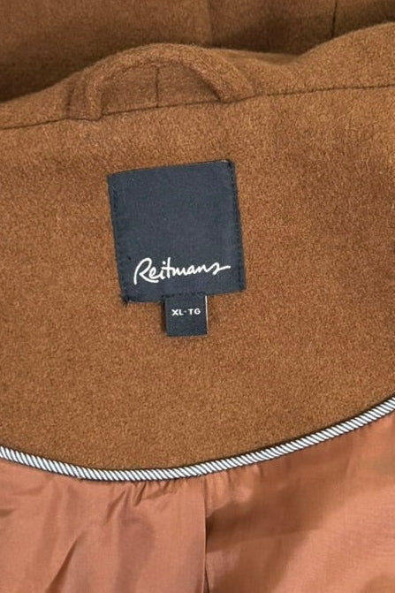 Reitmans Hooded Belted Wool-Blend Camel Coat - Size XL