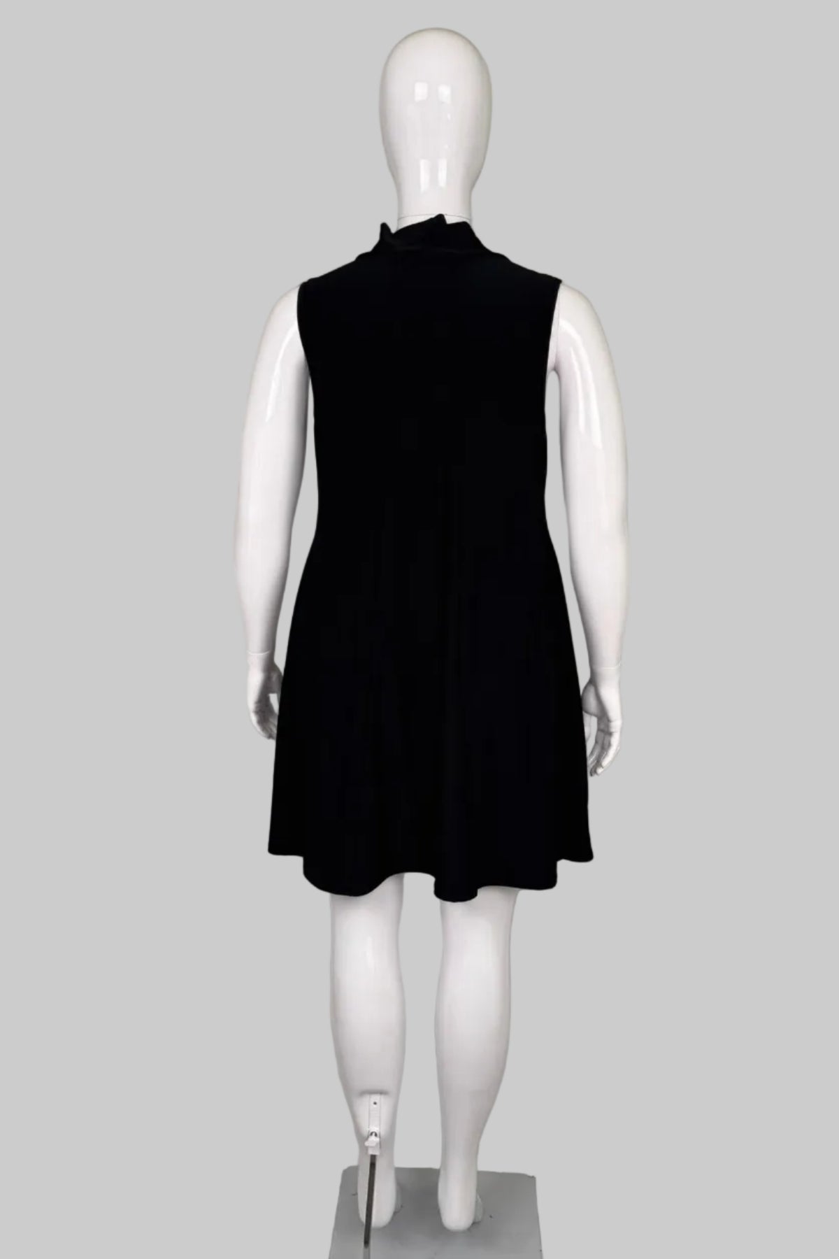 Papa Vancouver Black Cowl Neck Sleeveless Swing Dress - Size L