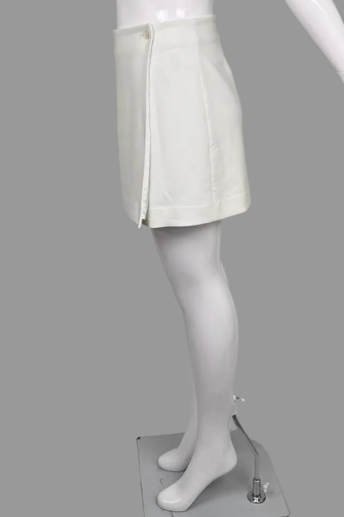 Babaton (Aritzia) White Short Wrap Skirt - Size 16