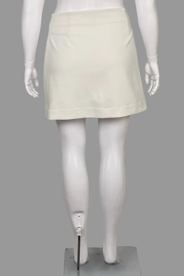 Babaton (Aritzia) White Short Wrap Skirt - Size 16