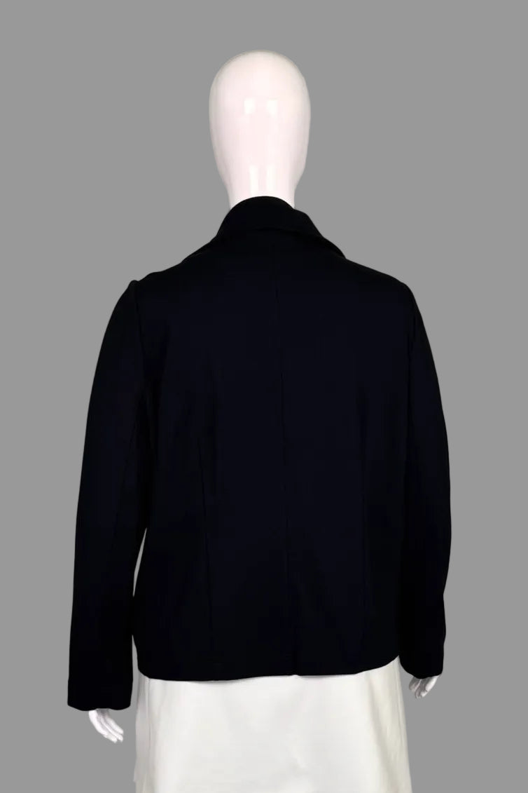 Blue Sky Zip-Up Convertible High Neck Black Jacket Blazer - Size XL