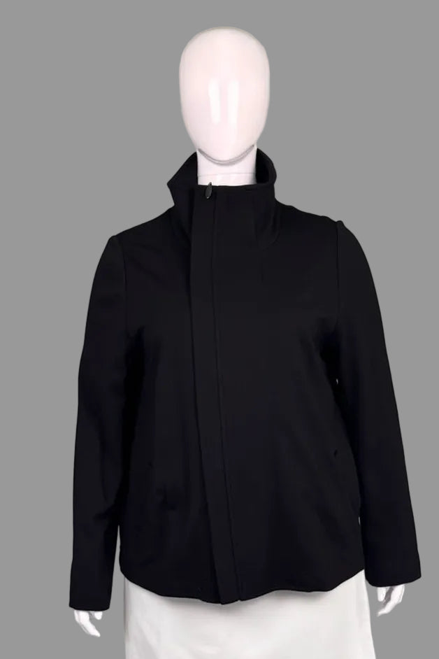 Blue Sky Zip-Up Convertible High Neck Black Jacket Blazer - Size XL