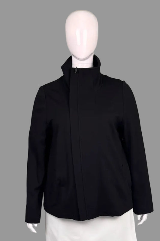 Blue Sky Zip-Up Convertible High Neck Black Jacket Blazer - Size XL