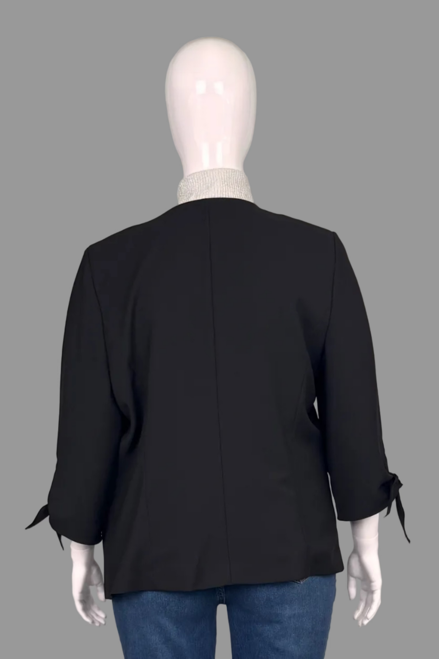 Reitmans Black Open Front Tie Cuff Blazer - Size 20