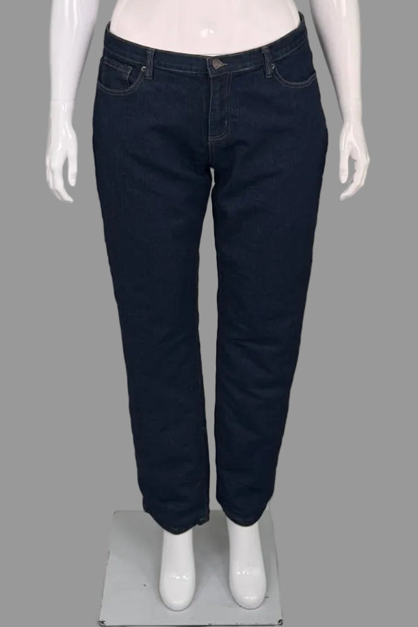 Realtree Flannel-Lined Dark Wash Straight Leg Jeans - Size 16