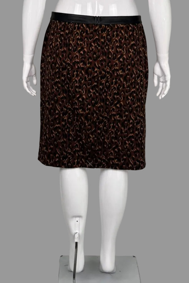 Talbots Stretchy Leopard Print Skirt - Size 16