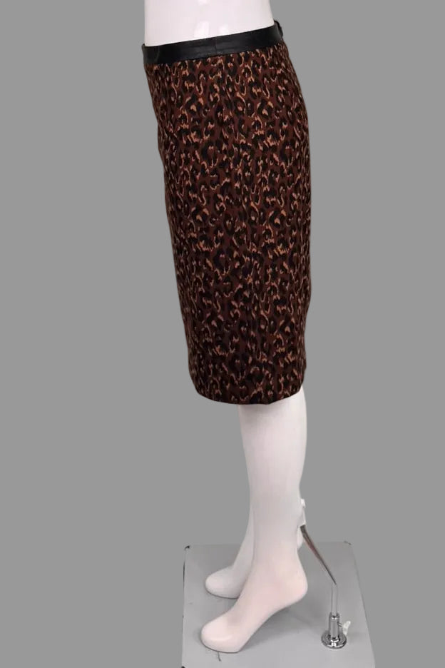 Talbots Stretchy Leopard Print Skirt - Size 16