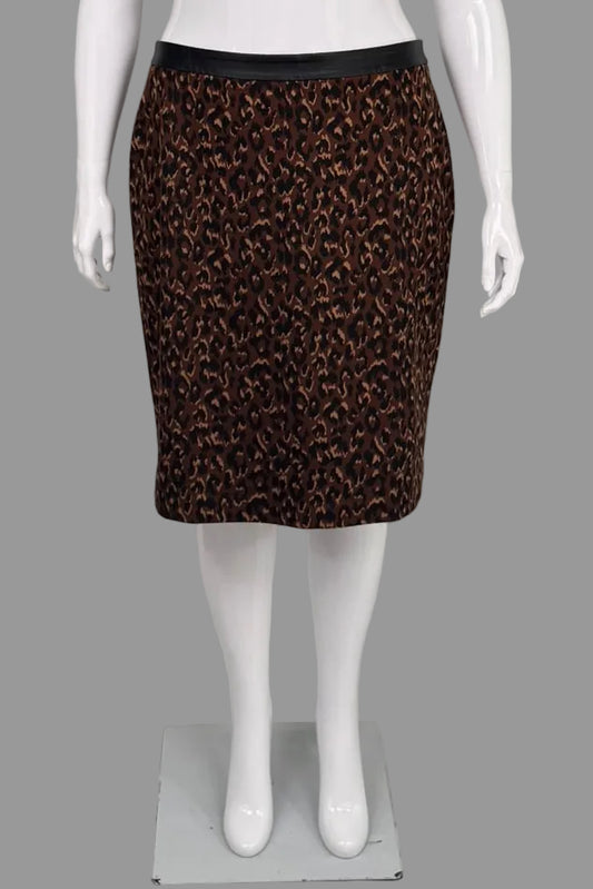Talbots Stretchy Leopard Print Skirt - Size 16