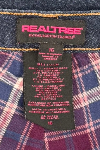 Realtree Flannel-Lined Dark Wash Straight Leg Jeans - Size 16