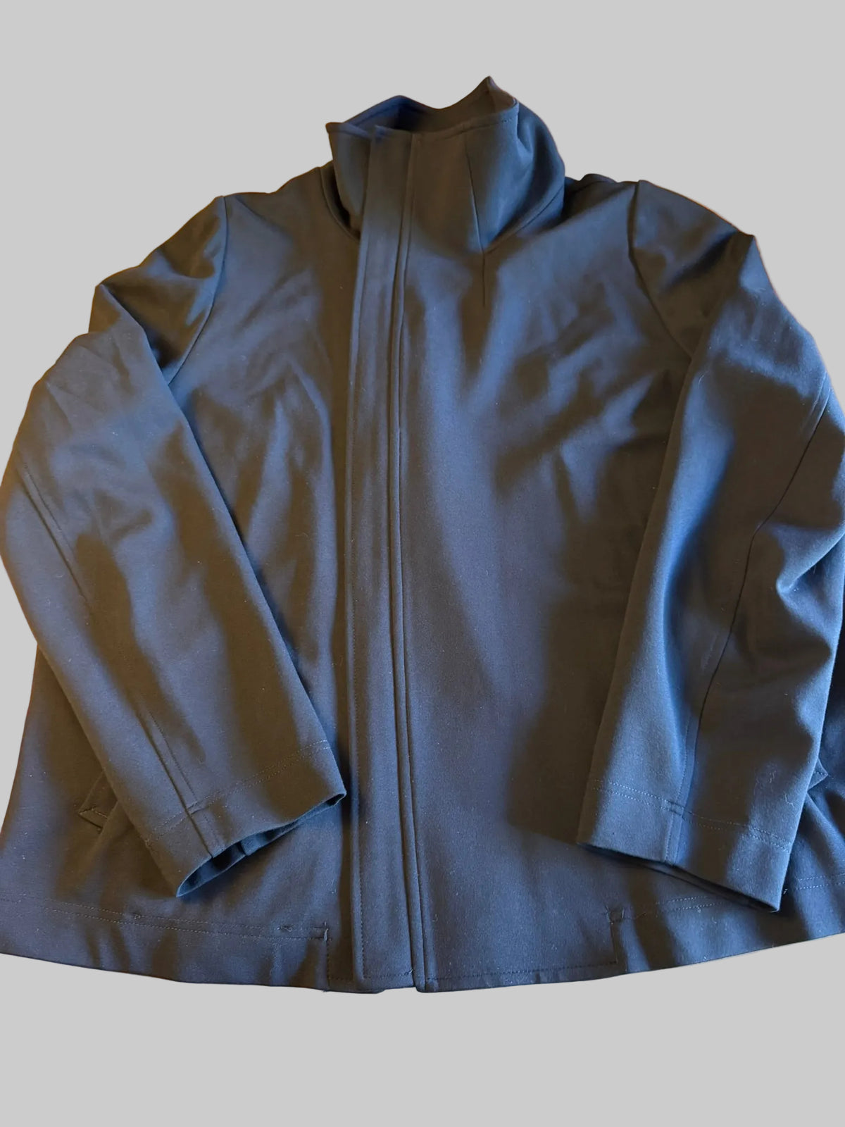 Blue Sky Zip-Up Convertible High Neck Black Jacket Blazer - Size XL